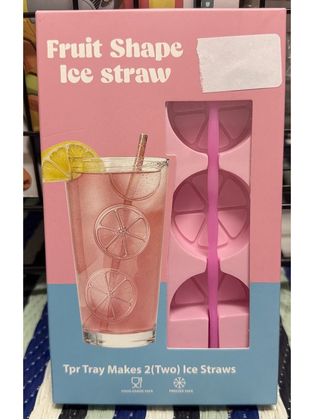 Fruit Shape Ice Straw Citrus Make 2 Straws